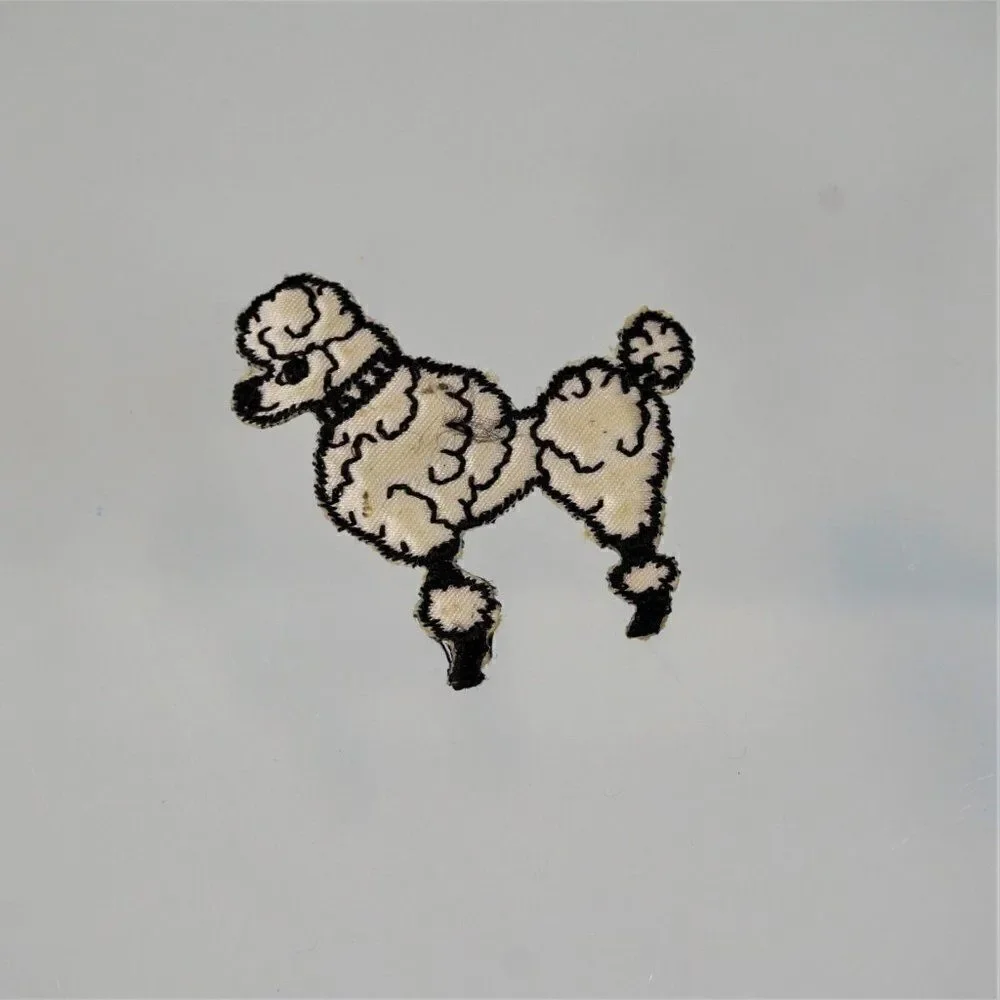 Handmade Fabric Poodle Dog Brooch Pin